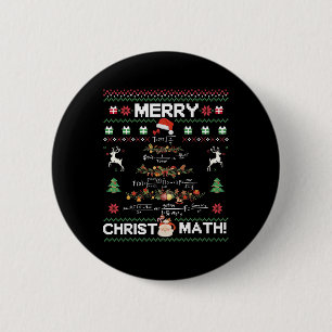 Bóton Redondo 5.08cm Feliz Christmath Natal Divertido Árvore de Matemát
