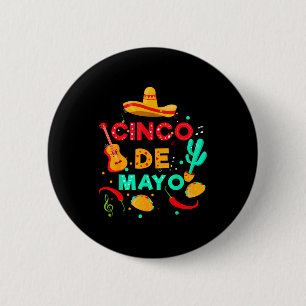 Bóton Redondo 5.08cm Feliz cinco de maio vamos festejar festa mexicana 