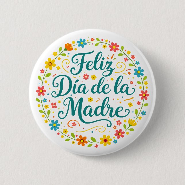 Bóton Redondo 5.08cm Feliz Dia Das Mães Calligraphy |  (Frente)