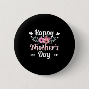 Bóton Redondo 5.08cm Feliz dia das mães com floral mamãe mãezinhaMulh