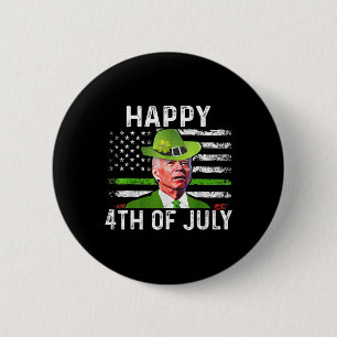Bóton Redondo 5.08cm Feliz Dia de São Patrício Joe Biden 4 De Julho