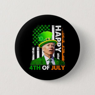 Bóton Redondo 5.08cm Feliz Dia de São Patrício Joe Biden 4 De Julho