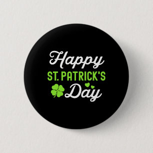 Bóton Redondo 5.08cm Feliz Dia de São Patrício Shamrock Lucky Girl Wome