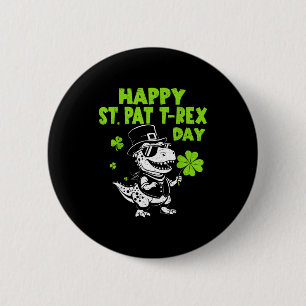 Bóton Redondo 5.08cm Feliz dia de st pat trex dinossauro para crianças