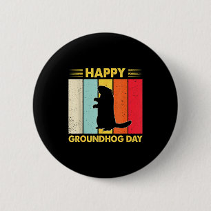 Bóton Redondo 5.08cm Feliz Dia do Groundhog Funny Ground Hog Amante de