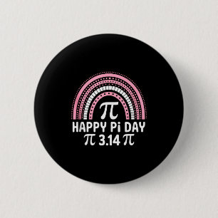 Bóton Redondo 5.08cm Feliz Dia do Pi 3.24 Símbolo do Pi Boho Arco-íris 
