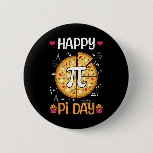 Bóton Redondo 5.08cm Feliz Dia do Pi Pizza Dia Divertido de Matemática