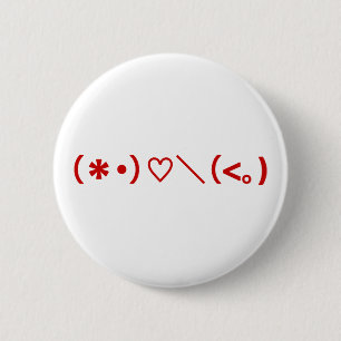 Bóton Redondo 5.08cm Feliz dia dos namorados/Emoticons japoneses