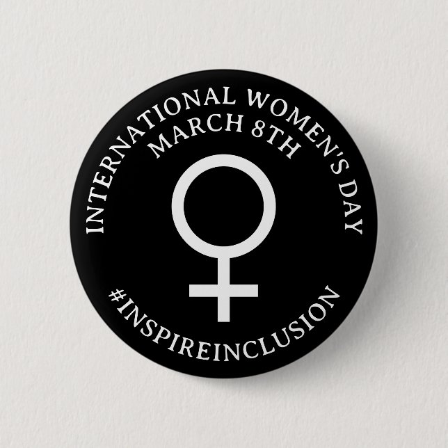 Bóton Redondo 5.08cm Feliz Dia Internacional da Mulher | 8 de março Bot (Frente)