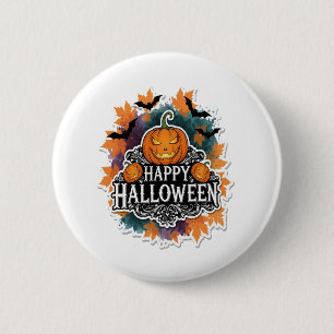 Bóton Redondo 5.08cm Feliz e Feliz Halloween