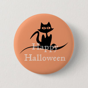 Bóton Redondo 5.08cm Feliz Gato Assustador do Halloween