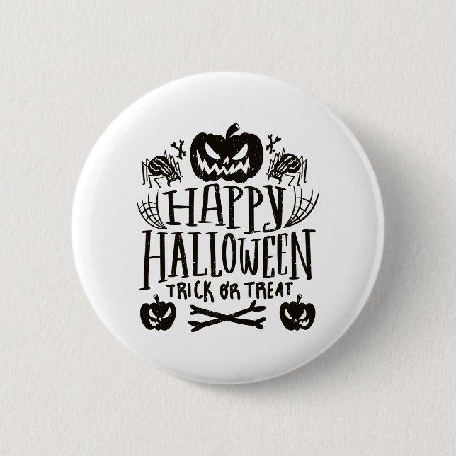 Bóton Redondo 5.08cm Feliz Halloween 2023 (Frente)