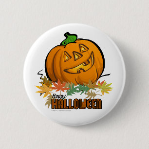 Bóton Redondo 5.08cm Feliz Halloween Abóbora