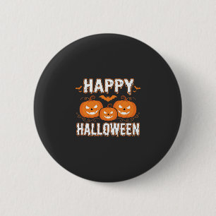 Bóton Redondo 5.08cm Feliz Halloween Abóbora Morcego Vetor