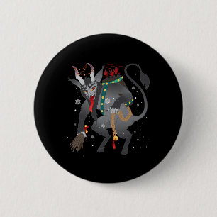 Bóton Redondo 5.08cm Feliz Krampus Horror Mau de Natal Pajama Mau Pa