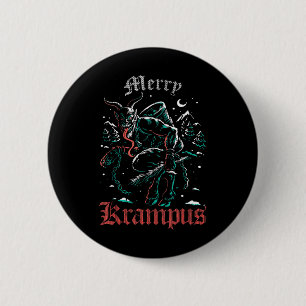 Bóton Redondo 5.08cm Feliz Krampus Natal Xmas Horror Feio Malvado Pijam