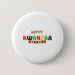 Bóton Redondo 5.08cm Feliz Kwanzaa - 7 Princípios Das Camisetas Kwanzaa
