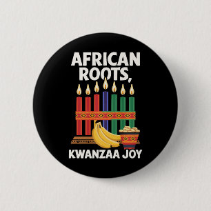Bóton Redondo 5.08cm Feliz Kwanzaa vela Africa Holiday African American