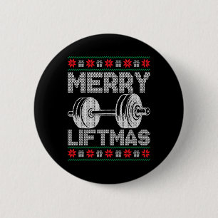 Bóton Redondo 5.08cm Feliz Liftmas Feio Natal Workout Ajustado Engraçad