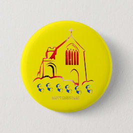 Bóton Redondo 5.08cm Feliz Natal