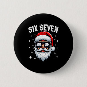 Bóton Redondo 5.08cm Feliz Natal Bruh Santa Face 67 Meme Piada Engraçad