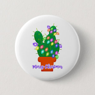 Bóton Redondo 5.08cm feliz natal cactus