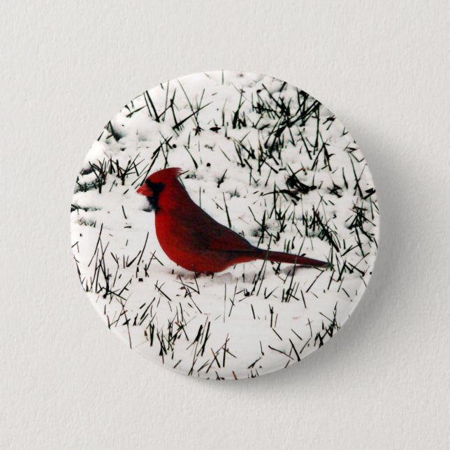 Bóton Redondo 5.08cm Feliz Natal Cardinal  (Frente)