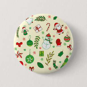 Bóton Redondo 5.08cm Feliz Natal colorido que cumprimenta o teste