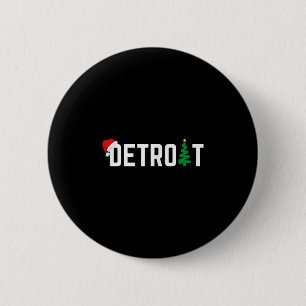 Bóton Redondo 5.08cm Feliz Natal Detroit Felizes Festas Michigan Sa