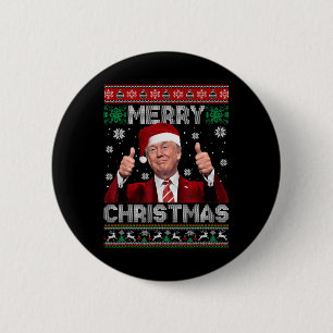 Bóton Redondo 5.08cm Feliz Natal Donald Trump Papais noeis Família Xmas