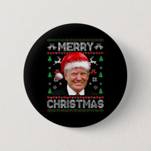 Bóton Redondo 5.08cm Feliz Natal Donald Trump Papais noeis Família Xmas