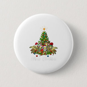 Bóton Redondo 5.08cm Feliz Natal Engraçado Tartaruga Marinha X