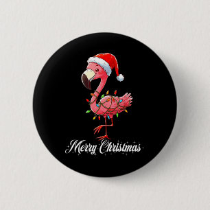 Bóton Redondo 5.08cm Feliz Natal Flamingo Papais noeis Fa La La Mingo C