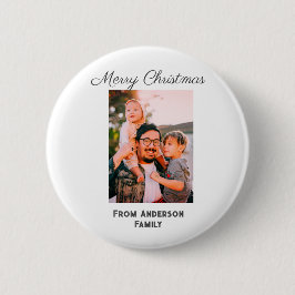Bóton Redondo 5.08cm Feliz Natal foto do amor moderno família simples m