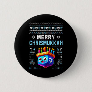 Bóton Redondo 5.08cm Feliz Natal Judeu Hanukkah Chanu