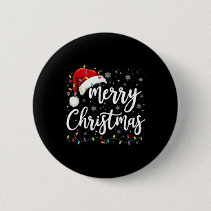 Bóton Redondo 5.08cm Feliz Natal Luz Vermelha Santa Hat Família Xmas M