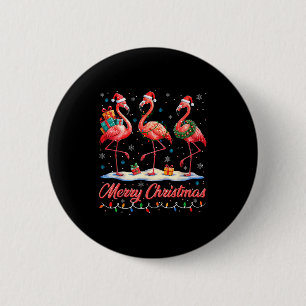 Bóton Redondo 5.08cm Feliz Natal Nk Flamingo Papai Noel Natal Feminino