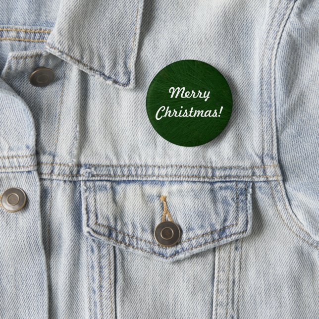 Bóton Redondo 5.08cm Feliz Natal Pinheiro Close Up Pinback (In Situ)