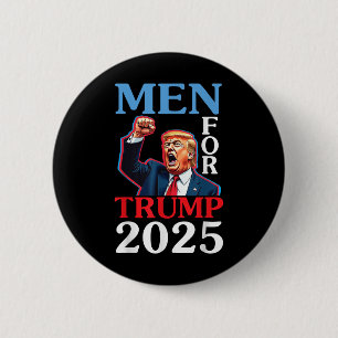 Bóton Redondo 5.08cm Feliz Pai Homens Para Trump 2025 Pai Papa Hus