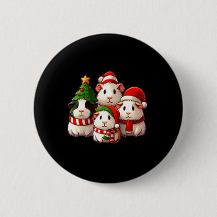 Bóton Redondo 5.08cm Feliz Pigmas Natal Guiné Porco Fazenda