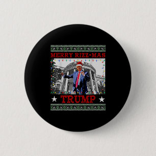 Bóton Redondo 5.08cm Feliz Rizzmas Trump Engraçado Humorístico Dança Tr