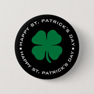 Bóton Redondo 5.08cm Feliz Rua do Dia de Patrick Shamrock Lucky Charm