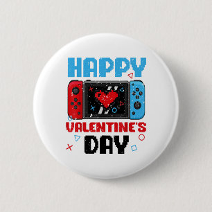 Bóton Redondo 5.08cm Feliz Valentines Day Controller Vídeo Game Heart B