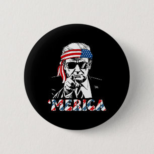 Bóton Redondo 5.08cm Feliz Vintage Trump 4 de julho América Patriótica 