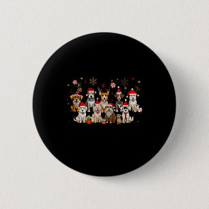 Bóton Redondo 5.08cm Feliz Woofmas Engraçado Cachorros de Natal