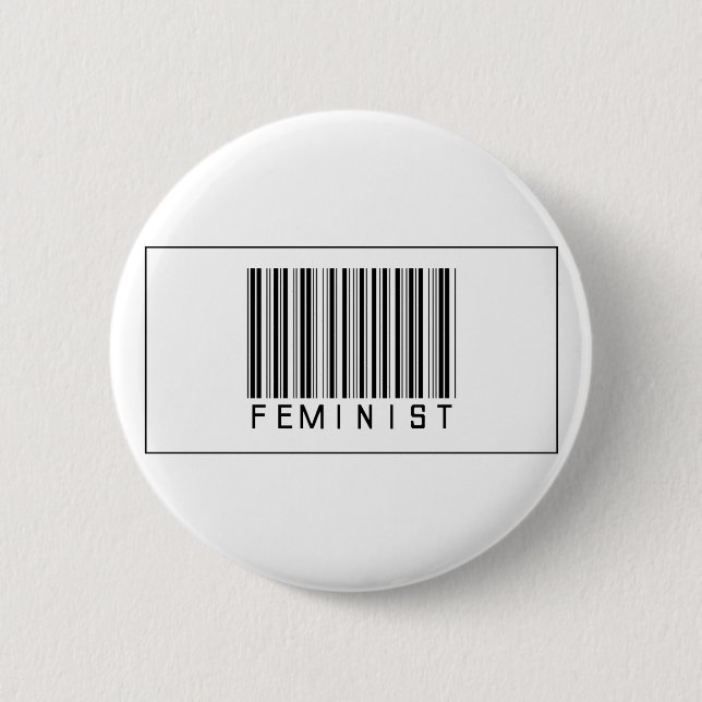 Bóton Redondo 5.08cm Feminista do código de barras (Frente)