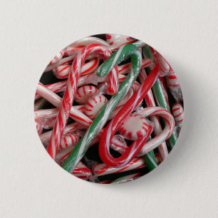 Bóton Redondo 5.08cm Feriado de Natal Candy Canes and Peppermints