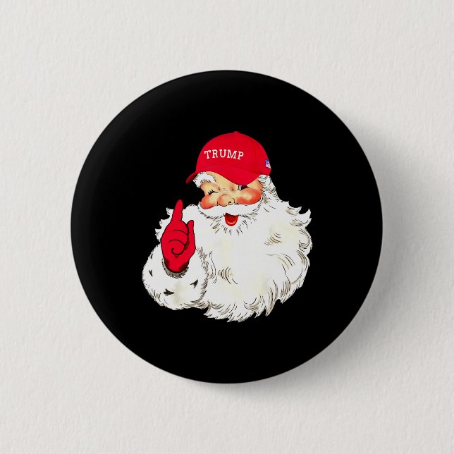 Bóton Redondo 5.08cm Feriado de Natal do Funny Donald Trump Santa Claus (Frente)