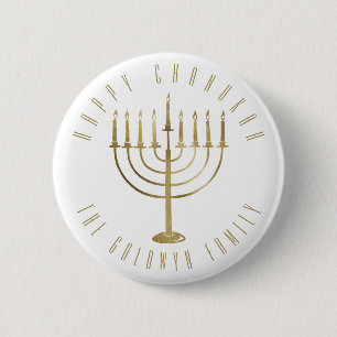 Bóton Redondo 5.08cm Feriado feliz de Chanukah Menorah