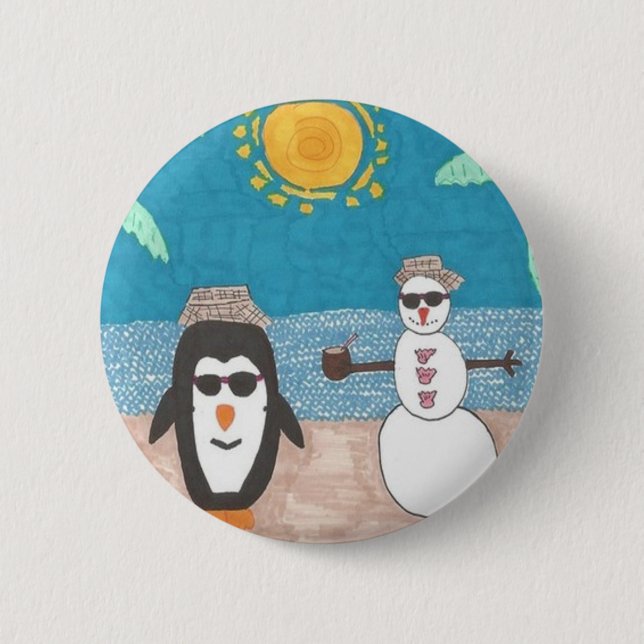 Bóton Redondo 5.08cm Férias de Natal (Frente)